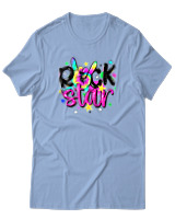 T-Shirt Αντρικό - Rock Star - Color Thumbnail Γαλάζιο