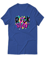 T-Shirt Αντρικό - Rock Star - Color Thumbnail Μπλε Ρουά