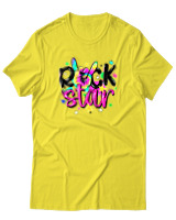 T-Shirt Αντρικό - Rock Star - Color Thumbnail Κίτρινο
