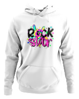 Φούτερ με κουκούλα Γυναικείο - Rock Star - Color Thumbnail ΄Ασπρο