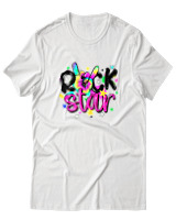T-Shirt  Γυναικείο - Rock Star - Color Thumbnail Άσπρο