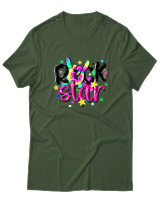 T-Shirt  Γυναικείο - Rock Star - Color Thumbnail Κυπαρισσί