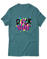 T-Shirt  Γυναικείο - Rock Star - Color Thumbnail Μπλέ Πράσινο