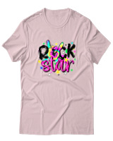 T-Shirt  Γυναικείο - Rock Star - Color Thumbnail Απαλό Ροζ