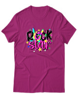 T-Shirt  Γυναικείο - Rock Star - Color Thumbnail Φούξια