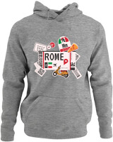 Φούτερ με κουκούλα - Rome Tickets - Color Thumbnail Γκρι Μελανζέ