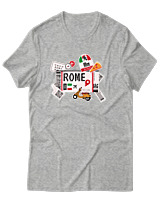 T-Shirt Αντρικό - Rome Tickets - Color Thumbnail Γκρι Μελανζέ