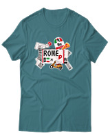 T-Shirt Αντρικό - Rome Tickets - Color Thumbnail Μπλε Πράσινο