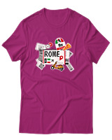 T-Shirt Αντρικό - Rome Tickets - Color Thumbnail Φουξια