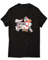 T-Shirt Unisex - Rome Tickets - Color Thumbnail Μαύρο