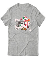 T-Shirt Unisex - Rome Tickets - Color Thumbnail Γκρί Μελανζέ