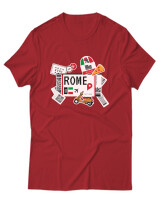 T-Shirt Unisex - Rome Tickets - Color Thumbnail Κόκκινο
