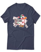 T-Shirt Unisex - Rome Tickets - Color Thumbnail Μπλέ Γκρί