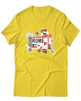 T-Shirt Unisex - Rome Tickets - Color Thumbnail Κίτρινο Χρυσό