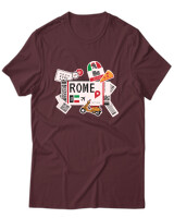 T-Shirt Unisex - Rome Tickets - Color Thumbnail Μπορντό