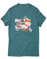 T-Shirt Unisex - Rome Tickets - Color Thumbnail Μπλέ Πράσινο