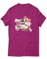 T-Shirt Unisex - Rome Tickets - Color Thumbnail Φούξια