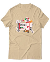 T-Shirt Unisex - Rome Tickets - Color Thumbnail Μπέζ