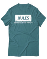 T-Shirt Αντρικό - Rules Are Made To Be Broken - Color Thumbnail Μπλε Πράσινο