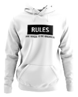 Φούτερ με κουκούλα Γυναικείο - Rules Are Made To Be Broken - Color Thumbnail ΄Ασπρο