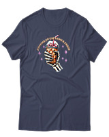T-Shirt Αντρικό - Running On Caffeine - Color Thumbnail Μπλε Γκρι