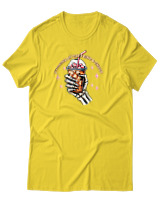 T-Shirt Αντρικό - Running On Caffeine - Color Thumbnail Χρυσό Κίτρινο