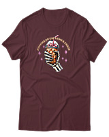 T-Shirt Αντρικό - Running On Caffeine - Color Thumbnail Μπορντό