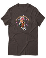 T-Shirt Αντρικό - Running On Caffeine - Color Thumbnail Καφέ