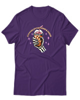 T-Shirt Αντρικό - Running On Caffeine - Color Thumbnail Σκούρο Μωβ
