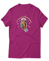 T-Shirt Αντρικό - Running On Caffeine - Color Thumbnail Φουξια