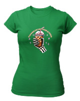 T-Shirt Στενή Γραμμή Γυναικείο - Running On Caffeine - Color Thumbnail Πράσινο