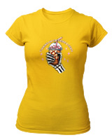 T-Shirt Στενή Γραμμή Γυναικείο - Running On Caffeine - Color Thumbnail Χρυσό Κίτρινο