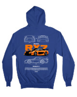 Ζακέτα Φούτερ με κουκούλα Αντρικό - RX7 - Color Thumbnail Μπλε Ρουά