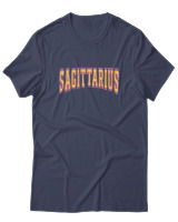 T-Shirt  Γυναικείο - Sagittarius College Letters - Color Thumbnail Μπλέ Γκρί