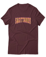 T-Shirt  Γυναικείο - Sagittarius College Letters - Color Thumbnail Μπορντό