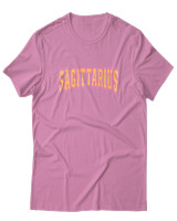 T-Shirt  Γυναικείο - Sagittarius College Letters - Color Thumbnail Ροζ