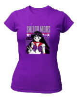 T-Shirt Στενή Γραμμή Γυναικείο - Sailor Mars - Color Thumbnail Σκούρο Μωβ