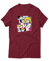 T-Shirt  Γυναικείο - Sailor Moon - Color Thumbnail Σκούρο Κόκκινο