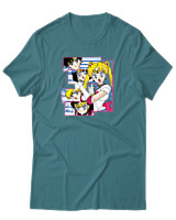 T-Shirt  Γυναικείο - Sailor Moon - Color Thumbnail Μπλέ Πράσινο