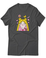 T-Shirt Unisex - Sailor Moon In Love - Color Thumbnail Ανθρακί
