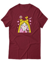 T-Shirt Unisex - Sailor Moon In Love - Color Thumbnail Σκούρο Κόκκινο