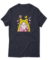 T-Shirt Unisex - Sailor Moon In Love - Color Thumbnail Σκούρο Μπλε
