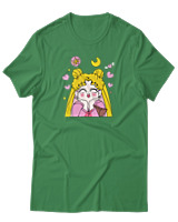 T-Shirt Unisex - Sailor Moon In Love - Color Thumbnail Πράσινο