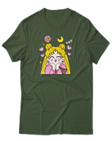T-Shirt Unisex - Sailor Moon In Love - Color Thumbnail Κυπαρισσί