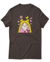 T-Shirt Unisex - Sailor Moon In Love - Color Thumbnail Καφέ