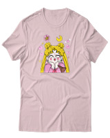 T-Shirt Unisex - Sailor Moon In Love - Color Thumbnail Απαλό Ροζ
