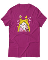 T-Shirt Unisex - Sailor Moon In Love - Color Thumbnail Φουξια