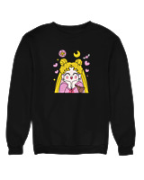 Φούτερ χωρίς κουκούλα Γυναικείο - Sailor Moon In Love - Color Thumbnail Μαύρο
