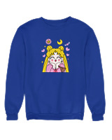 Φούτερ χωρίς κουκούλα Γυναικείο - Sailor Moon In Love - Color Thumbnail Μπλε Ρουά