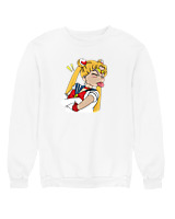 Φούτερ χωρίς κουκούλα Αντρικό - Sailor Moon Tongue - Color Thumbnail 'Ασπρο